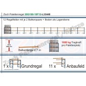 Palettenregal 20G108-10F12 Länge: 33440 mm mit 1000kg je Palettenplatz