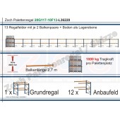 Palettenregal 20G117-10F13 Länge: 36220 mm mit 1000kg je Palettenplatz