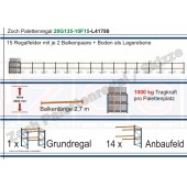 Palettenregal 20G135-10F15 Länge: 41780 mm mit 1000kg je Palettenplatz