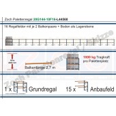 Palettenregal 20G144-10F16 Länge: 44560 mm mit 1000kg je Palettenplatz