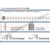 Palettenregal 20G153-70F17 Länge: 47340 mm mit 700kg je Palettenplatz