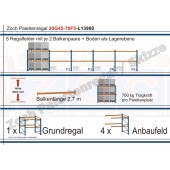 Palettenregal 20G45-70F5 Länge: 13980 mm mit 700kg je Palettenplatz