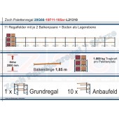 Palettenregal 20G66-10F11 Länge: 21310 mm mit 1000kg je Palettenplatz