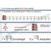 Palettenregal 20G78-10F13 Länge: 25170 mm mit 1000kg je Palettenplatz