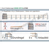 Palettenregal 20G90-10F10 Länge: 27880 mm mit 1000kg je Palettenplatz