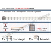 Palettenregal 25G144-10F16 Länge: 44560 mm mit 1000kg je Palettenplatz