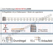 Palettenregal 25G144-70F16 Länge: 44560 mm mit 700kg je Palettenplatz