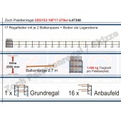 Palettenregal 25G153-10F17 Länge: 47340 mm mit 1000kg je Palettenplatz