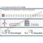Palettenregal 25G153-70F17 Länge: 47340 mm mit 700kg je Palettenplatz