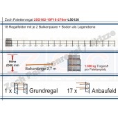Palettenregal 25G162-10F18 Länge: 50120 mm mit 1000kg je Palettenplatz