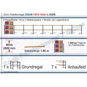 Palettenregal 25G48-10F8 Länge: 15520 mm mit 1000 kg je Palettenplatz
