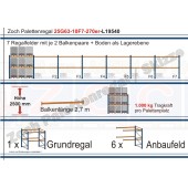 Palettenregal 25G63-10F7 Länge: 19540 mm mit 1000kg je Palettenplatz