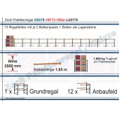 Palettenregal 25G78-10F13 Länge: 25170 mm mit 1000 kg je Palettenplatz