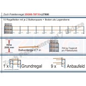 Palettenregal 25G90-70F10 Länge: 27880 mm mit 700kg je Palettenplatz