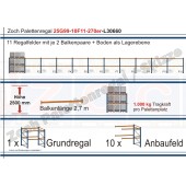 Palettenregal 25G99-10F11 Länge: 30660 mm mit 1000kg je Palettenplatz