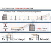 Palettenregal 25G99-10F11 Länge: 30660 mm mit 1000kg je Palettenplatz