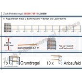 Palettenregal 25G99-70F11 Länge: 30660 mm mit 700kg je Palettenplatz