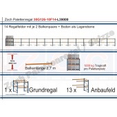 Palettenregal 30G126-10F14 Länge: 39000 mm mit 1000kg je Palettenplatz