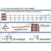 Palettenregal 30G132-10F11 Länge: 40560 mm mit 1000kg je Palettenplatz