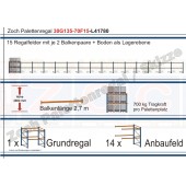 Palettenregal 30G135-70F15 Länge: 41780 mm mit 700kg je Palettenplatz