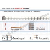 Palettenregal 30G144-70F16 Länge: 44560 mm mit 700kg je Palettenplatz