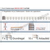 Palettenregal 30G153-10F17 Länge: 47340 mm mit 1000kg je Palettenplatz