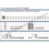 Palettenregal 30G153-70F17 Länge: 47340 mm mit 700kg je Palettenplatz
