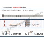Palettenregal 30G180-70F20 Länge: 55680 mm mit 700kg je Palettenplatz