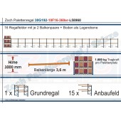 Palettenregal 30G192-10F16 Länge: 58960 mm mit 1000kg je Palettenplatz