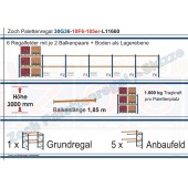 Palettenregal 30G36-10F6 Länge: 11660 mm mit 1000 kg je Palettenplatz