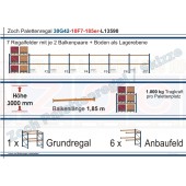 Palettenregal 30G42-10F7 Länge: 13590 mm mit 1000 kg je Palettenplatz