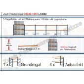 Palettenregal 30G45-10F5 Länge: 13980 mm mit 1000kg je Palettenplatz
