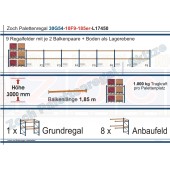 Palettenregal 30G54-10F9 Länge: 17450 mm mit 1000 kg je Palettenplatz