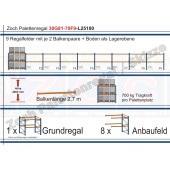 Palettenregal 30G81-70F9 Länge: 25100 mm mit 700kg je Palettenplatz