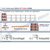 Palettenregal 30G84-10F7 Länge: 25840 mm mit 1000kg je Palettenplatz