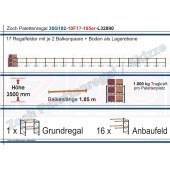 Palettenregal 35G102-10F17 Länge: 32890 mm mit 1000 kg je Palettenplatz