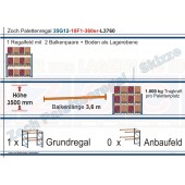 Palettenregal 35G12-10F1 Länge: 3760 mm mit 1000kg je Palettenplatz