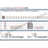 Palettenregal 35G171-10F19 Länge: 52900 mm mit 1000kg je Palettenplatz