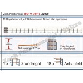 Palettenregal 35G171-70F19 Länge: 52900 mm mit 700kg je Palettenplatz