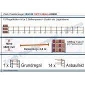Palettenregal 35G180-10F15 Länge: 55280 mm mit 1000kg je Palettenplatz