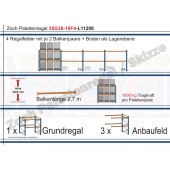 Palettenregal 35G36-10F4 Länge: 11200 mm mit 1000kg je Palettenplatz