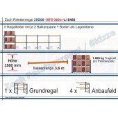Palettenregal 35G60-10F5 Länge: 18480 mm mit 1000kg je Palettenplatz