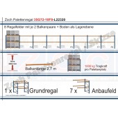 Palettenregal 35G72-10F8 Länge: 22320 mm mit 1000kg je Palettenplatz
