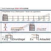 Palettenregal 35G81-10F9 Länge: 25100 mm mit 1000kg je Palettenplatz