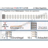 Palettenregal 37G204-70F17 Länge: 47340 mm mit 700kg je Palettenplatz
