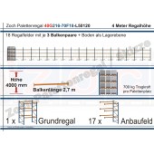 Palettenregal 40G216-70F18 Länge: 50120 mm mit 700kg je Palettenplatz