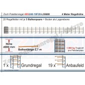 Palettenregal 40G240-10F20 Länge: 55680 mm mit 1000kg je Palettenplatz