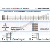 Palettenregal 45G216-70F18 Länge: 50120 mm mit 700kg je Palettenplatz