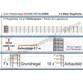 Palettenregal 45G228-70F19 Länge: 52900 mm mit 700kg je Palettenplatz