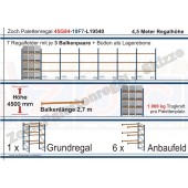 Palettenregal 45G84-10F7 Länge: 19540 mm mit 1000kg je Palettenplatz